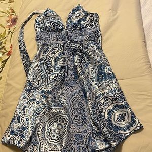Alyn Paige silk halter top sundress